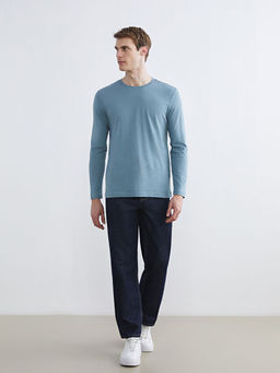 Bisiklet Yaka Uzun Kollu Erkek Ti??rt