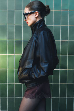 Cazadora oversize de piel - H&m фото 7