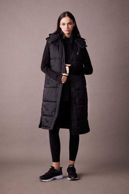 Длинный надувной спортивный жилет DeFactoFit с водоотталкивающим капюшоном и капюшоном  фото 2