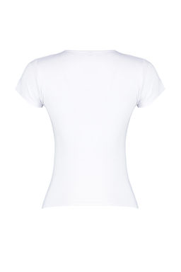 TRENDYOLMILLA Beyaz Poliamid K?sa Kol Bisiklet Yaka Fitted/Vucuda Oturan Orme T-Shirt TWOSS24TS00238  фото 20