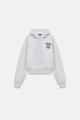 HARVARD UNIVERSITY CROPPED FLEECE SWEATSHIRT - Zara фото 2