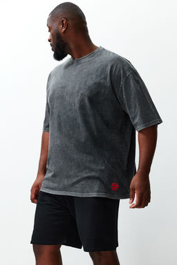 Premium Buyuk Beden Oversize/Genis Kesim Soluk Efekt %100 Pamuklu T-Shirt TMNSS23BF00000