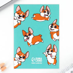 Подарочный набор блокнот, ручка и ластик «Корги от тебя в восторге»