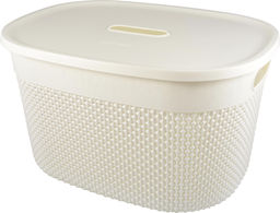 Корзина для хранения с крышкой OSLO 18л молочный туман PT1333МЛ-10,,