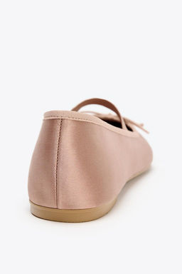SATIN BALLET FLATS WITH BOW - Zara фото 6