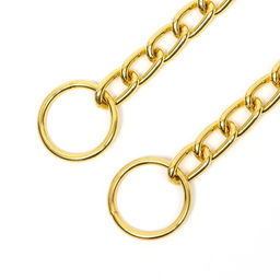 Ошейник - удавка металлический однорядный, 55 см, толщина проволоки 2,5 мм, золотистый - Пижон фото 3