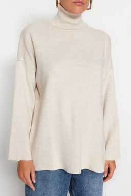 Ekru Genis Kal?p Basic Triko Kazak TWOAW23KZ00206 - Trendyolmilla фото 22