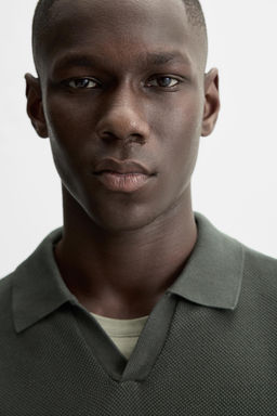 TEXTURED KNIT POLO SHIRT - Zara фото 6