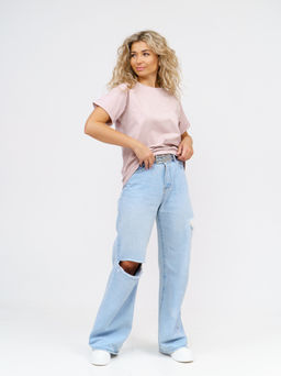 Футболка Хлопок 95%, лайкра 5% Классика аква - Ивассорти фото 22