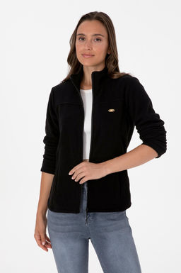 Kad_n Siyah Fermuarl_ Dik Yaka Polar Sweatshirt - U.s. polo assn фото 3