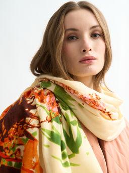 ШЕРСТЬ ХЛОПОК ШЕЛК Палантин