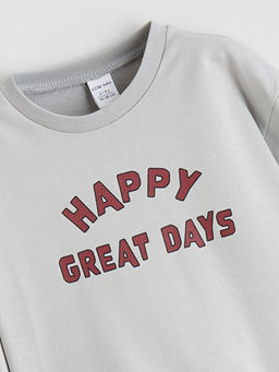 Bask?l? Erkek Bebek Sweatshirt