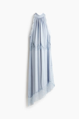 Vestido de sat?n con ribetes de encaje