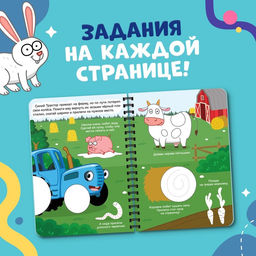 Книга детская Рисуем пластилином, 24 стр., А4, Синий трактор