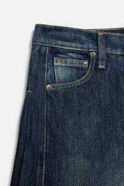 ZW COLLECTION MID-WAIST WIDE-LEG SIDE PLEATED JEANS - Zara фото 5