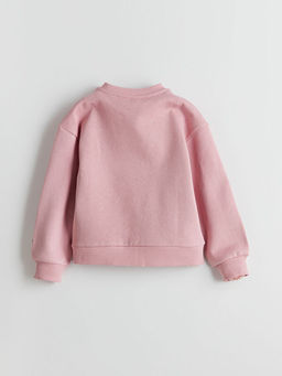 Bisiklet Yaka Hello Kitty Bask?l? Kal?n K?z ?ocuk Sweatshirt