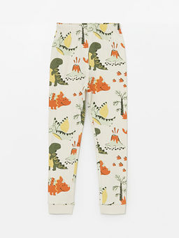 Beli Lastikli Bask?l? Erkek Bebek Pijama Alt