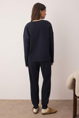 Ekru Y?lbas? Temal? Slogan Nak?sl? Orme Pijama Tak?m? THMAW26PT00034 - Trendyolmilla фото 7