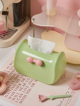 Салфетница Glossy bow, green (21*12,5*12,5 см)