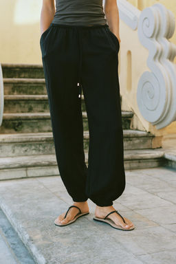 PANTAL?N BOMBACHO CINTURA EL?STICA / Negro - Zara фото 2