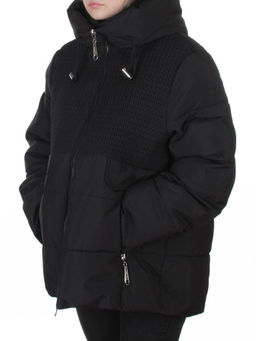 YR-6619 BLACK Куртка зимняя женская (150 гр. холлофайбер)