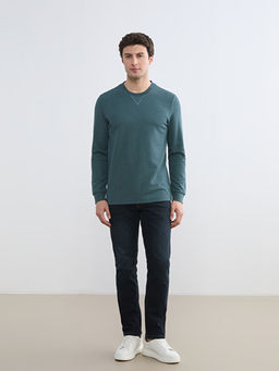 Bisiklet Yaka Erkek Sweatshirt