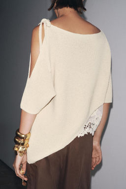 ASYMMETRIC COMBINED KNIT TOP - Zara фото 2