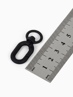 Цена за 2 шт. Карабин Овал с кольцом 3.8?1.7?0.45 см (набор 3 шт.), матовый чёрный