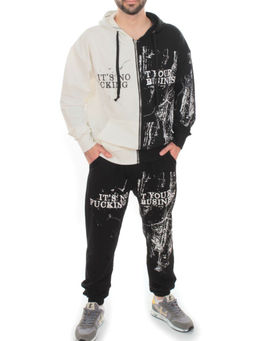 2630/7349 BLACK/WHITE Костюм спортивный мужской (75% хлопок, 20% полиэстер, 5% спандекс) - Fashion фото 2