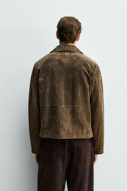 SOBRECAMISA REGULAR FIT PIEL SERRAJE / Marr?n - Zara фото 3