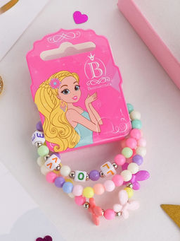 Цена за 2 шт. Набор детских браслетов «Выбражулька» 3 шт. d=5 см бабочки и буквы, цветные