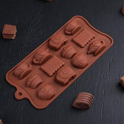 Форма силиконовая для украшений Доляна Чаепитие, 22,5?10,5?2 см, 12 ячеек