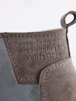 Ботинки 305.927gr.Серая вакса+серый замок замша/байка