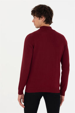 U. S. Polo Assn / Мужской бордовый базовый трикотажный кардиган - U.s. polo assn фото 5