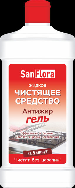 Чистящее средство Гель 500мл ФЛОРА Антижир для кухоннных плит
