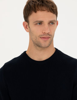 Lacivert Slim Fit Bisiklet Yaka Triko Kazak - Pierre cardin фото 2