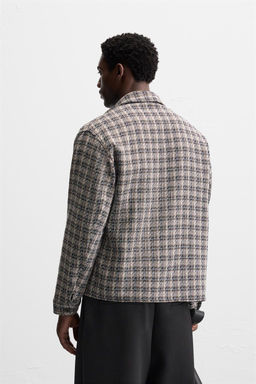TEXTURED CHECK OVERSHIRT - Zara фото 3