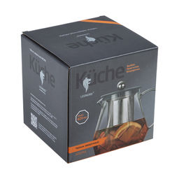 Чайник заварочный 820мл AROMA из боросиликатного стекла, корус с гранями арт. 106791