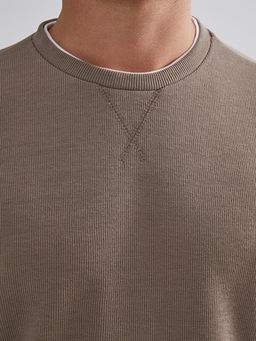 Bisiklet Yaka Uzun Kollu Erkek Sweatshirt
