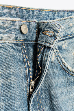 TRF MID-WAIST BAGGY FOLDED JEANS