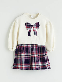 Bask?l? K?z ?ocuk Elbise