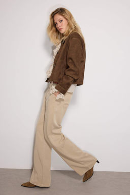 More Sustainable Bej %100 Tencel D___k Bel Wide Leg Jeans TWOSS23JE00219 - Trendyolmilla фото 9