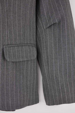 Gri Cizgili Kol Detayl? Fitted/Vucuda Oturan Astarl? Vatkal? Dokuma Blazer Ceket TWOSS26BC00025 - Trendyolmilla фото 6