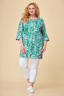 Жакет БелЭльСтиль 756 зелено белые цветы