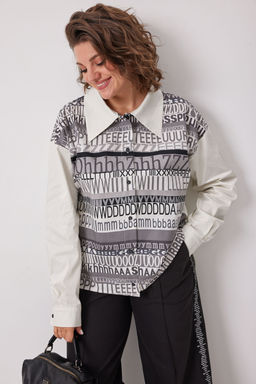 Блуза BegiModa 4136-Р Сливочно-серый