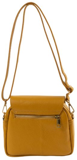 Сумка женская Sefaro из телячьей кожи зернистая выделка жёлтая средняя  фото 4