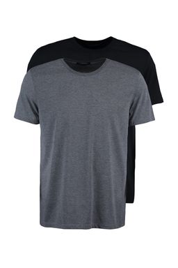 Trendyolmilla Man Antrasit Melanj-Siyah Basic 2li Paket Slim/Dar Kesim Bisiklet Yaka T-Shirt TMNSS19BO0074  фото 2