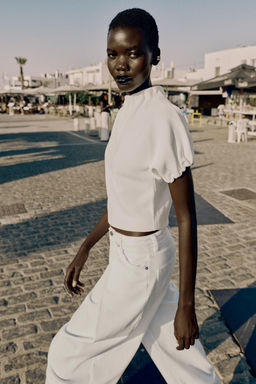 TOP PUNTO FRUNCES / Blanco - Zara фото 3