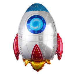 Цена за 5 шт. Воздушный шар фольгированный 16" «Ракета», фигура, для палочки