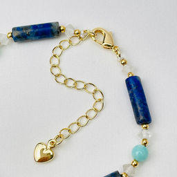 Браслет из Лазурита, Амазонита и Лунного камня 16 см +